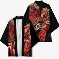 Guam Tribal Chamorro Kimono Polynesian Shark with Plumeria and Sea Vibe - Polynesian Pride