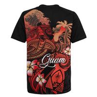 Guam Tribal Chamorro Rugby Jersey Polynesian Shark with Plumeria and Sea Vibe LT03 - Polynesian Pride