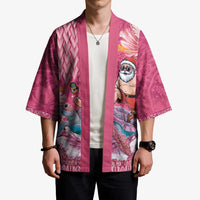 Hawaii Mele Kalikimaka Kimono Funny Santa with Tribal Tattoos Kakau Pink Color - Polynesian Pride
