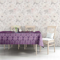 Hawaii Mele Kalikimaka Tablecloth Funny Santa with Tribal Tattoos Kakau Purple Color - Polynesian Pride