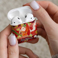 Hawaii Santa Mele Kalikimaka AirPods Case Tropical Puakenikeni Lei with Polynesian Tribal Pattern - Polynesian Pride
