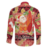 Hawaii Santa Mele Kalikimaka Family Matching Off Shoulder Short Dress and Hawaiian Shirt Tropical Puakenikeni Lei with Polynesian Tribal Pattern LT03 - Polynesian Pride