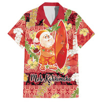 Hawaii Santa Mele Kalikimaka Family Matching Summer Maxi Dress and Hawaiian Shirt Tropical Puakenikeni Lei with Polynesian Tribal Pattern - Polynesian Pride
