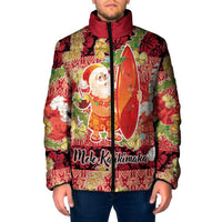 Hawaii Santa Mele Kalikimaka Padded Jacket Tropical Puakenikeni Lei with Polynesian Tribal Pattern - Polynesian Pride