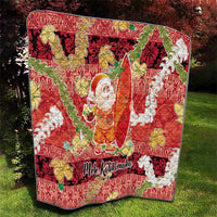 Hawaii Santa Mele Kalikimaka Quilt Tropical Puakenikeni Lei with Polynesian Tribal Pattern - Polynesian Pride