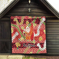Hawaii Santa Mele Kalikimaka Quilt Tropical Puakenikeni Lei with Polynesian Tribal Pattern - Polynesian Pride
