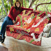 Hawaii Santa Mele Kalikimaka Quilt Tropical Puakenikeni Lei with Polynesian Tribal Pattern - Polynesian Pride