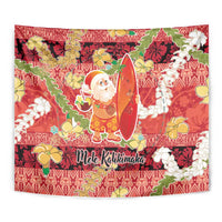 Hawaii Santa Mele Kalikimaka Tapestry Tropical Puakenikeni Lei with Polynesian Tribal Pattern - Polynesian Pride