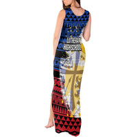 Hawaii Lutheran High School Tank Maxi Dress Kakau Pattern Splash Style LT03 - Polynesian Pride