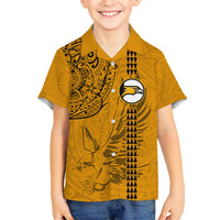 Nanakuli High and Intermediate School Kid Hawaiian Shirt Tribal Kakau Pattern LT03 Kid Yellow - Polynesian Pride