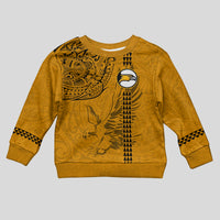 Nanakuli High and Intermediate School Kid Ugly Christmas Sweater Tribal Kakau Pattern LT03 Kid Yellow - Polynesian Pride
