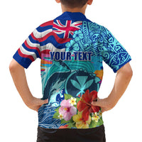 Hawaii Race For Whales Family Matching Short Sleeve Bodycon Dress and Hawaiian Shirt Flag and Polynesian Hibiscus LT03 - Polynesian Pride