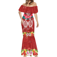 Polynesian Valentine Day Mermaid Dress Love Couple Turtle Maori Hibiscus Red Style LT03 - Polynesian Pride