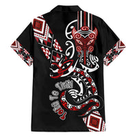 Aotearoa Toitu Te Tiriti-Honour the Treaty Family Matching Off Shoulder Maxi Dress and Hawaiian Shirt Maori Taniwha Haka with Taniko and Tukutuku