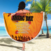 Australia and New Zealand ANZAC Day Beach Blanket Soldiers Memories - Red Poppies with Aboriginal and Maori Art