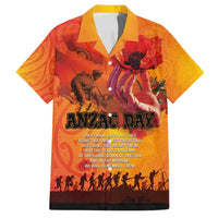 Australia and New Zealand ANZAC Day Family Matching Puletasi and Hawaiian Shirt Soldiers Memories - Red Poppies with Aboriginal and Maori Art LT03 Dad's Shirt - Short Sleeve Orange-Yellow - Polynesian Pride