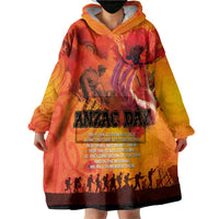 Australia and New Zealand ANZAC Day Wearable Blanket Hoodie Soldiers Memories - Red Poppies with Aboriginal and Maori Art