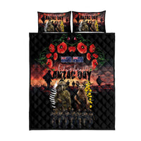 Australia and New Zealand ANZAC Day Quilt Bed Set Kangaroo and Kiwi Bird Soldier - Forever in My Thoughts