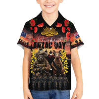 Australia ANZAC Day Family Matching Long Sleeve Bodycon Dress and Hawaiian Shirt Kangaroo and Koala Soldier - Forever in My Thoughts