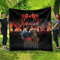 New Zealand ANZAC Day Quilt Tui Bird and Kiwi Bird Soldier - Forever in My Thoughts