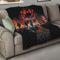 New Zealand ANZAC Day Quilt Tui Bird and Kiwi Bird Soldier - Forever in My Thoughts