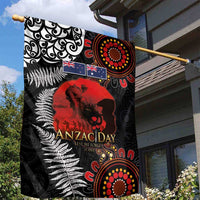 Australia and New Zealand ANZAC Day Garden Flag Aboriginal and Maori Art Pattern - Gallipoli Lest We Forget