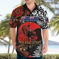 Australia and New Zealand ANZAC Day Hawaiian Shirt Aboriginal and Maori Art Pattern - Gallipoli Lest We Forget