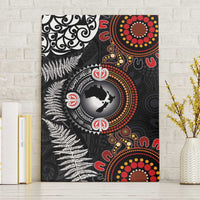 Australia and New Zealand Together Canvas Wall Art Aboriginal and Maori Art Tattoo LT03 Without Frame Black - Polynesian Pride