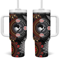 Australia and New Zealand Together Tumbler With Handle Aboriginal and Maori Art Tattoo