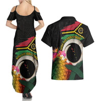 Vanuatu Selebretem 44th Indipendens Dei Couples Matching Summer Maxi Dress and Hawaiian Shirt Sand Drawing Turtle Melanesian Vibes LT03 - Polynesian Pride
