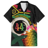 Vanuatu Selebretem 44th Indipendens Dei Hawaiian Shirt Sand Drawing Turtle Melanesian Vibes LT03 Black - Polynesian Pride