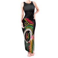 Vanuatu Selebretem 44th Indipendens Dei Tank Maxi Dress Sand Drawing Turtle Melanesian Vibes LT03 Women Black - Polynesian Pride