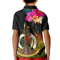 Vanuatu Ni-Van Kid Polo Shirt Coat of Arms Sand Drawing