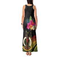 Vanuatu Ni-Van Tank Maxi Dress Coat of Arms Sand Drawing LT03 - Polynesian Pride