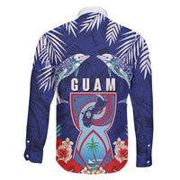 Guam Liberation Day Family Matching Long Sleeve Bodycon Dress and Hawaiian Shirt The Tribal Latte Stone and Dolphins with Hibiscus Chamorro Culture