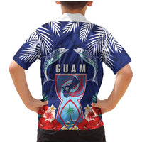 Guam Liberation Day Family Matching Mermaid Dress and Hawaiian Shirt The Tribal Latte Stone and Dolphins with Hibiscus Chamorro Culture