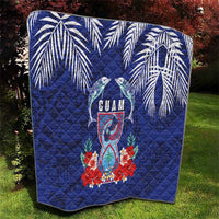 Guam Liberation Day Quilt The Tribal Latte Stone and Dolphins with Hibiscus Chamorro Culture