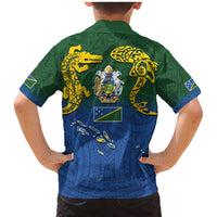 Solomon Islands Family Matching Mermaid Dress and Hawaiian Shirt The Guardians-Tribal Crocodile and Shark Melanesian Tattoo