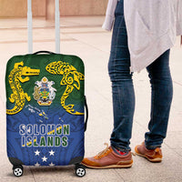 Solomon Islands Luggage Cover The Guardians-Tribal Crocodile and Shark Melanesian Tattoo