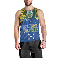 Solomon Islands Men Tank Top The Guardians-Tribal Crocodile and Shark Melanesian Tattoo