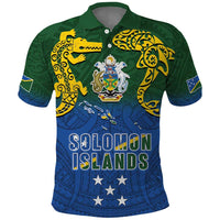 Solomon Islands Polo Shirt The Guardians-Tribal Crocodile and Shark Melanesian Tattoo