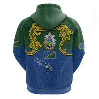 Solomon Islands Zip Hoodie The Guardians-Tribal Crocodile and Shark Melanesian Tattoo