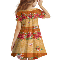 Hawaii Hibiscus Family Matching Puletasi and Hawaiian Shirt Turtles and Tribal Motifs Vintage Floral Style