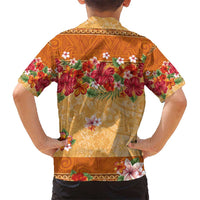 Hawaii Hibiscus Kid Hawaiian Shirt Turtles and Tribal Motifs Vintage Floral Style