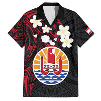 French Polynesia Tiare Day Family Matching Off The Shoulder Long Sleeve Dress and Hawaiian Shirt Seal and Polynesian Pattern