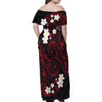 French Polynesia Tiare Day Family Matching Off Shoulder Maxi Dress and Hawaiian Shirt Seal and Polynesian Pattern