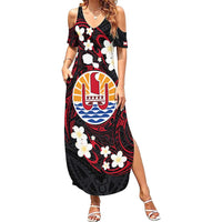 French Polynesia Tiare Day Family Matching Summer Maxi Dress and Hawaiian Shirt Seal and Polynesian Pattern
