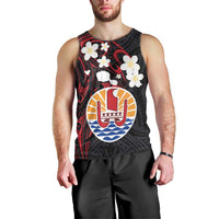 French Polynesia Tiare Day Men Tank Top Seal and Polynesian Pattern