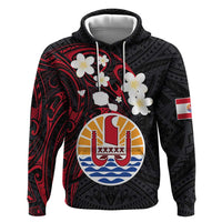 French Polynesia Tiare Day Zip Hoodie Seal and Polynesian Pattern