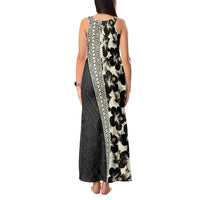 Bula Hibiscus Festival Tank Maxi Dress Tapa Pattern Half Style